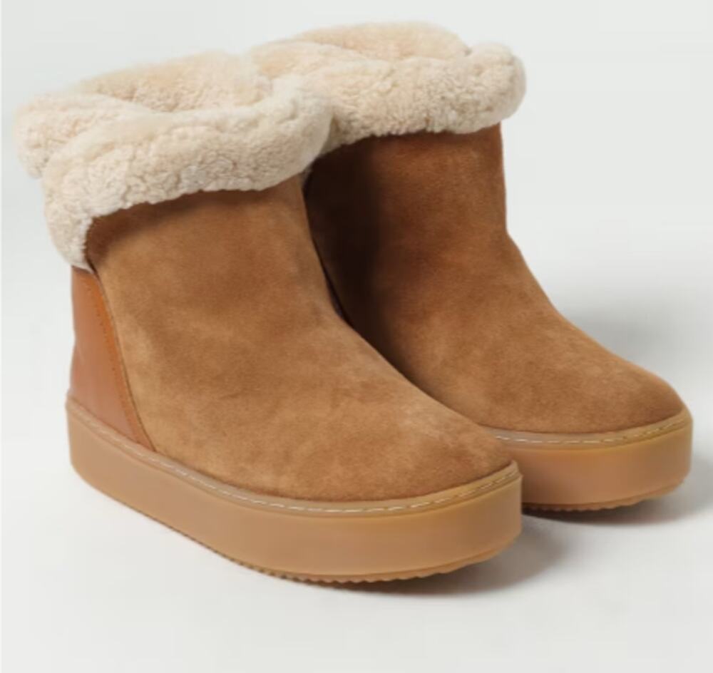 See By Chloe Boots Women's Size 10 Tan Shearling Lined Suede Winter SB41085A